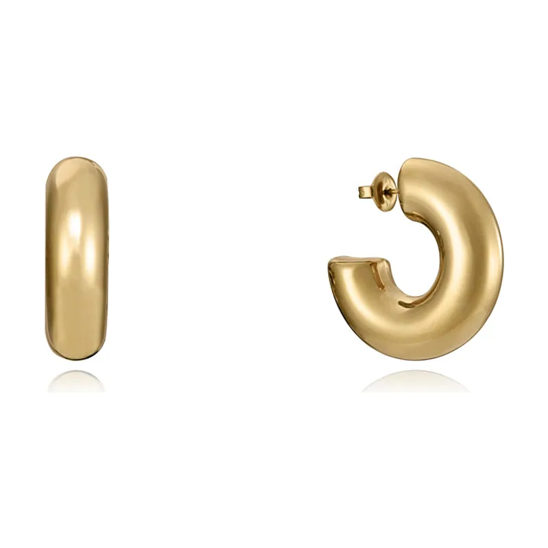 Pendientes Air de acero en Ip dorado 14089E01012