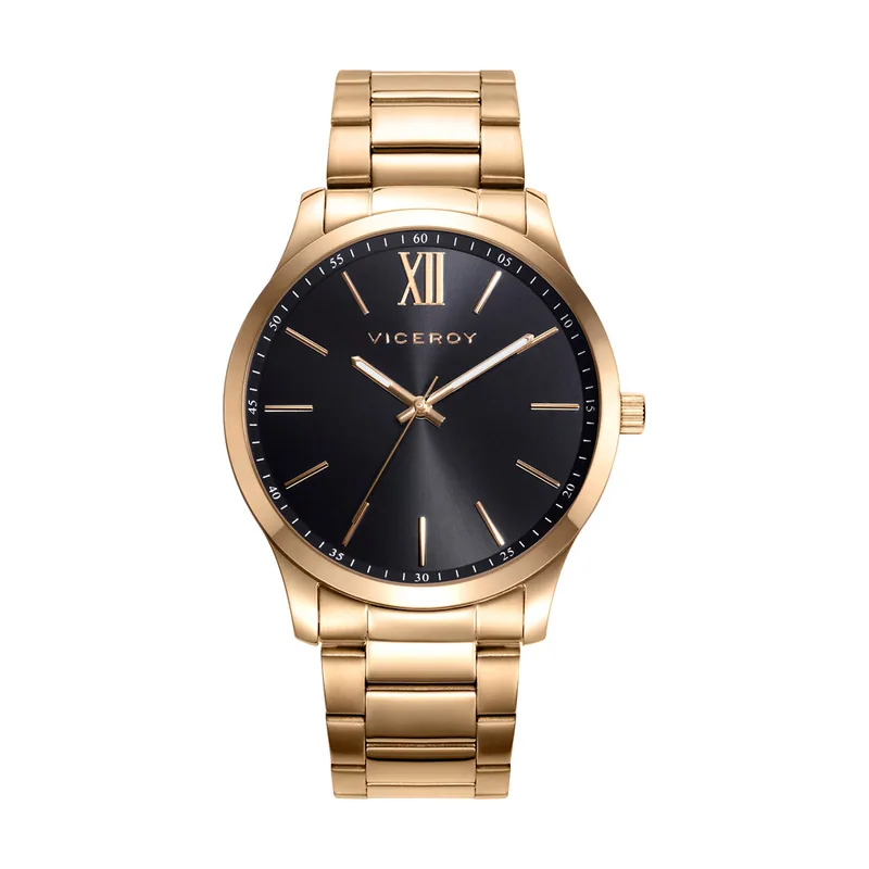 Reloj de hombre Magnum tres agujas de acero correa de IP dorado 401185-93