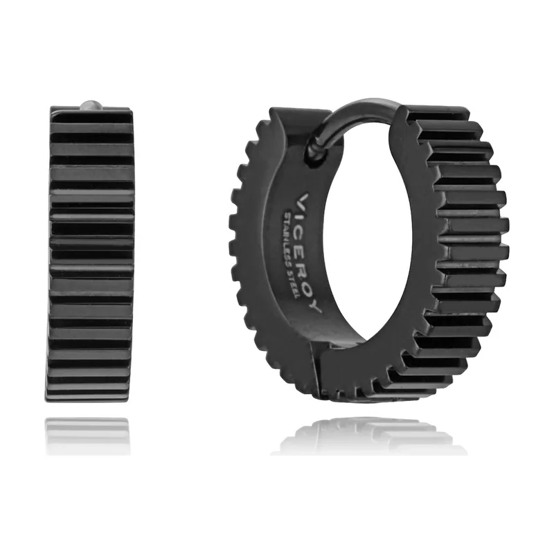 Pendientes de acero Ip negro criolla 14305E01010