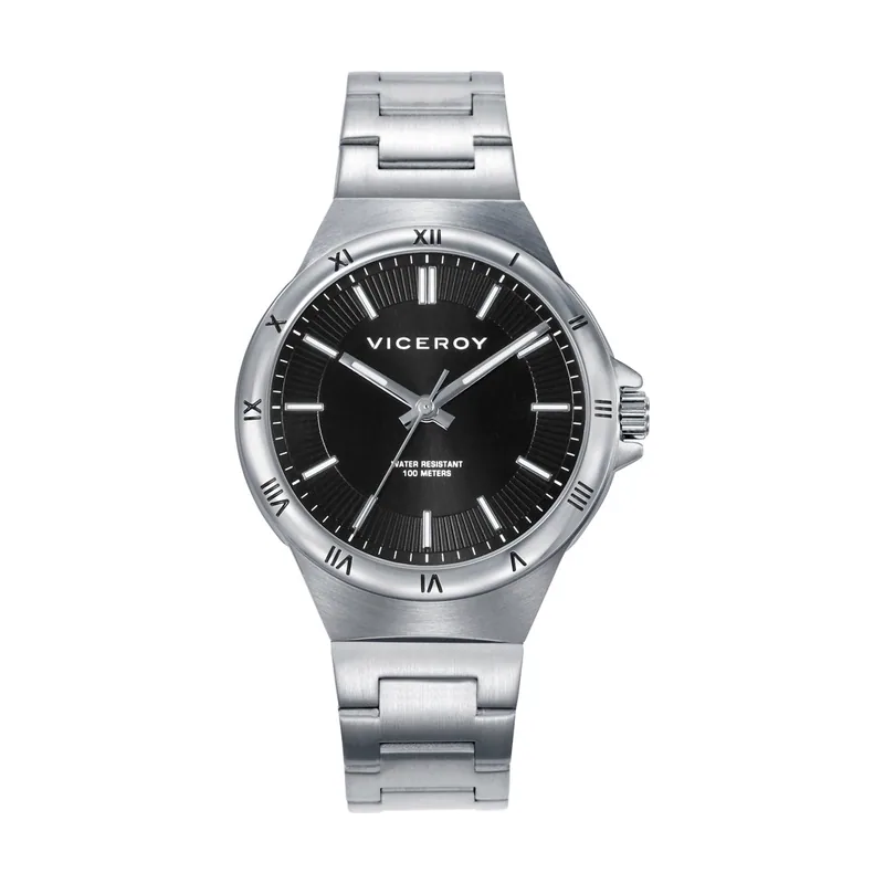 Reloj caja de acero 10 ATM, brazalete de acero, movimiento cuarzo 401294-57