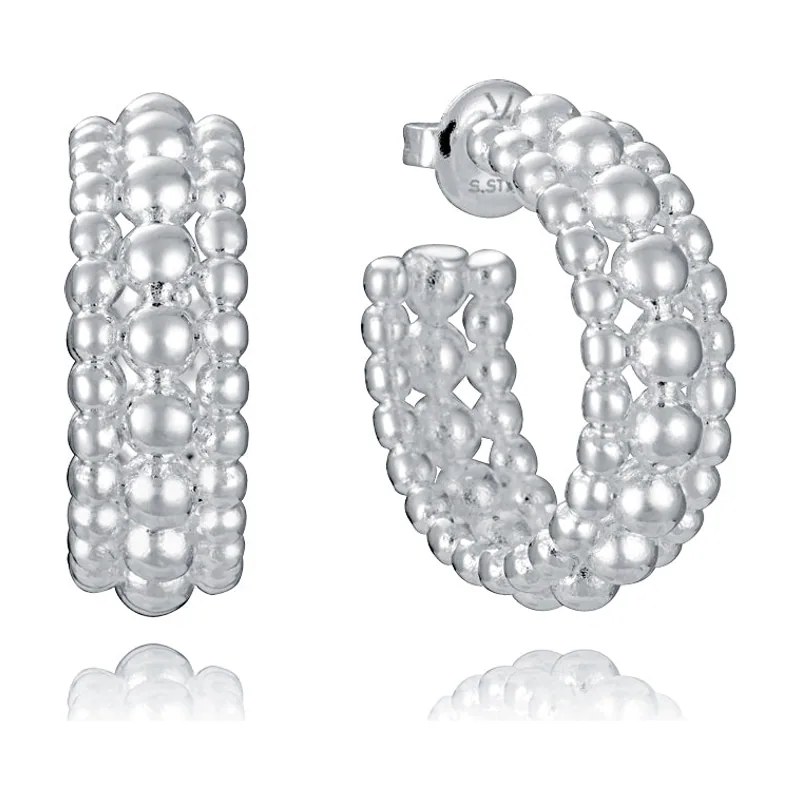 Pendientes de acero chapado en plata 999 colección Laura Escanes 14318E01000