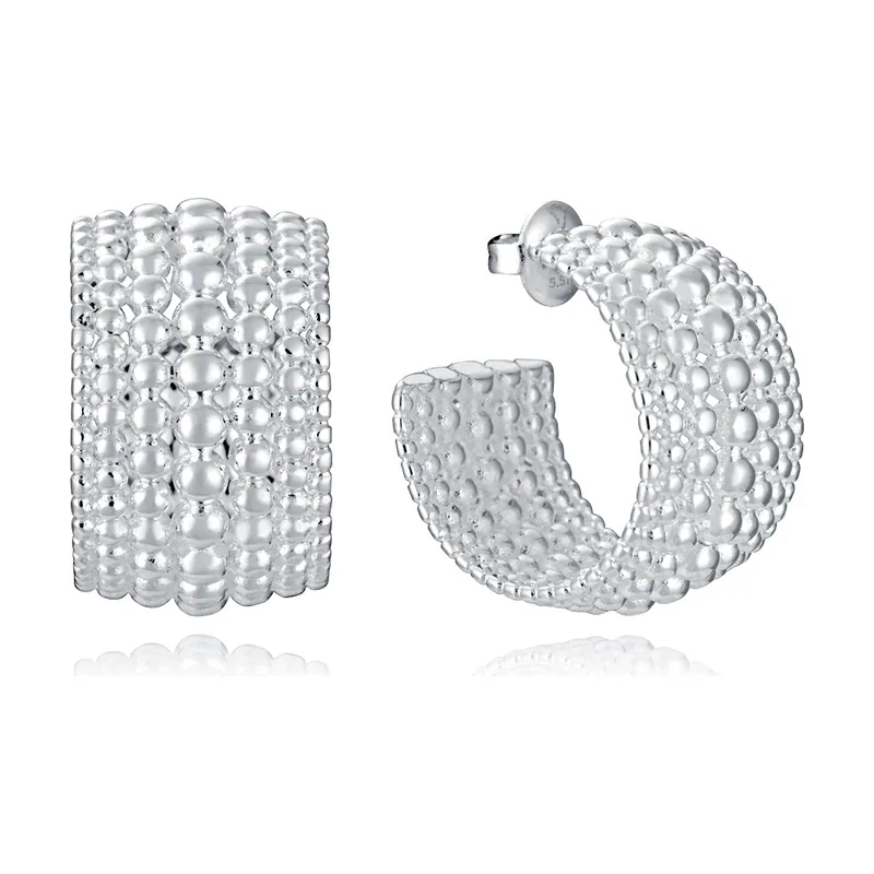 Pendientes de acero chapado en plata 999 colección Laura Escanes 14317E01000