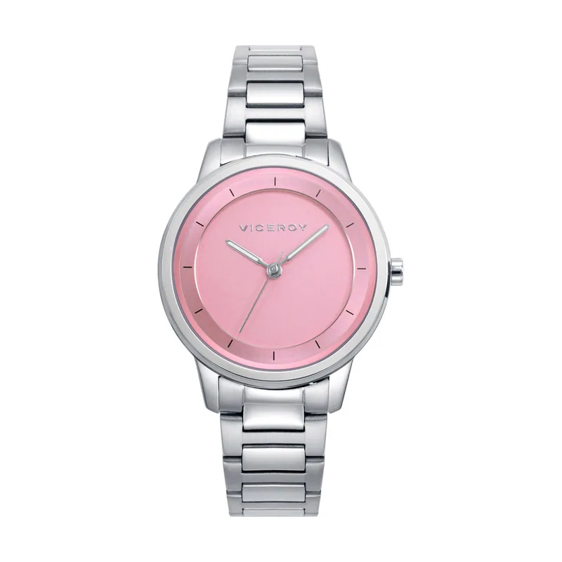 Reloj para mujer en acero con esfera rosa 401230-76
