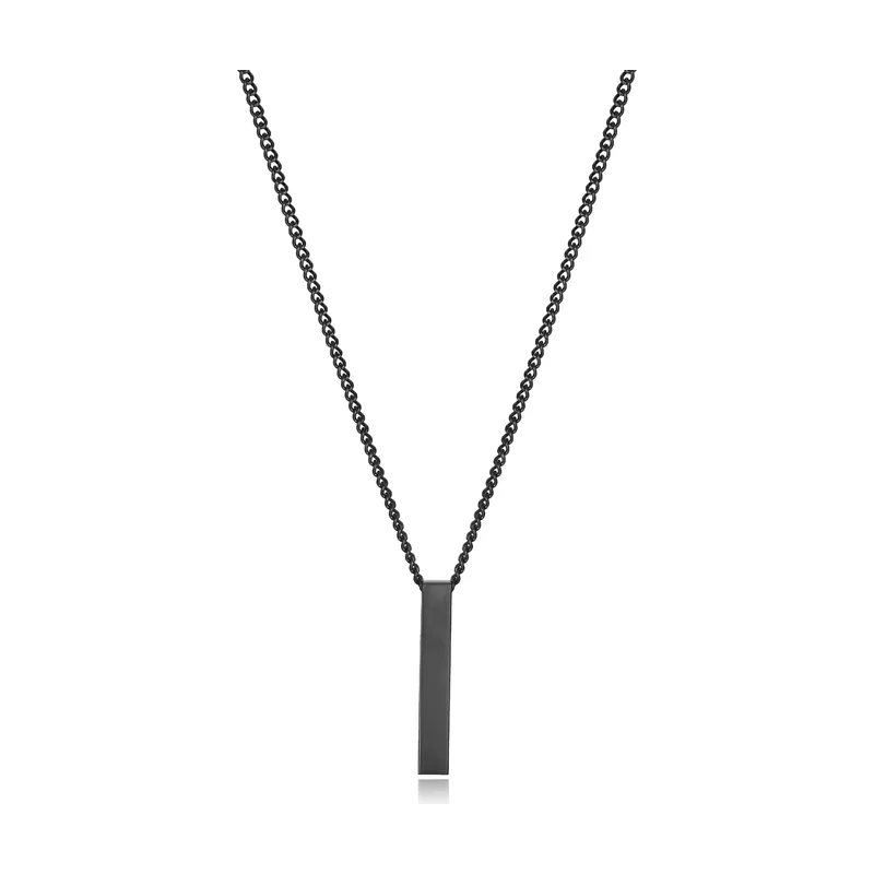 Collar de acero Ip negro y colgante 14227C01010