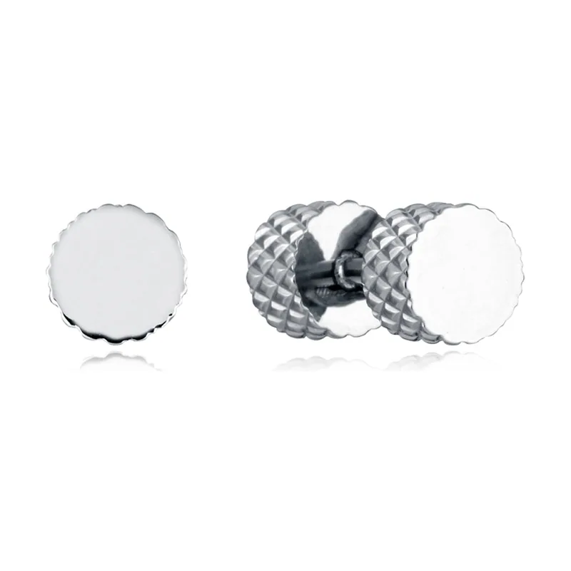 Pendientes de acero en forma de cilindro grabado 14144E01000