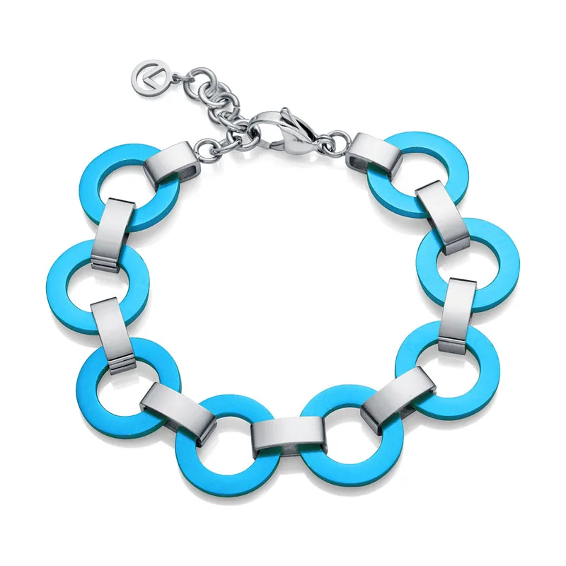 Pulsera de acero con aros de aluminio 14177P09013