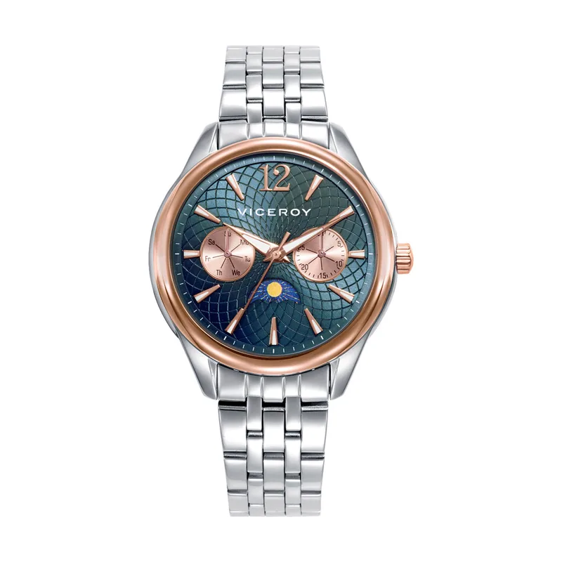 Reloj caja bicolor acero e IP rosa 5 ATM y brazalete de acero con movimiento cuarzo 401236-35