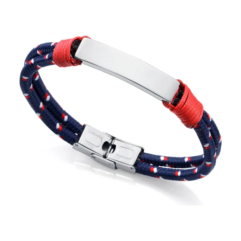 Pulsera Heat con placa de acero y cordón 75296P01017