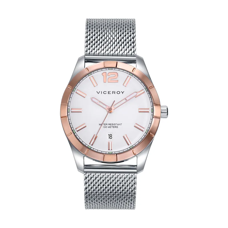 Reloj de Hombre Magnum caja bicolor y malla milanesa de acero 401329-05