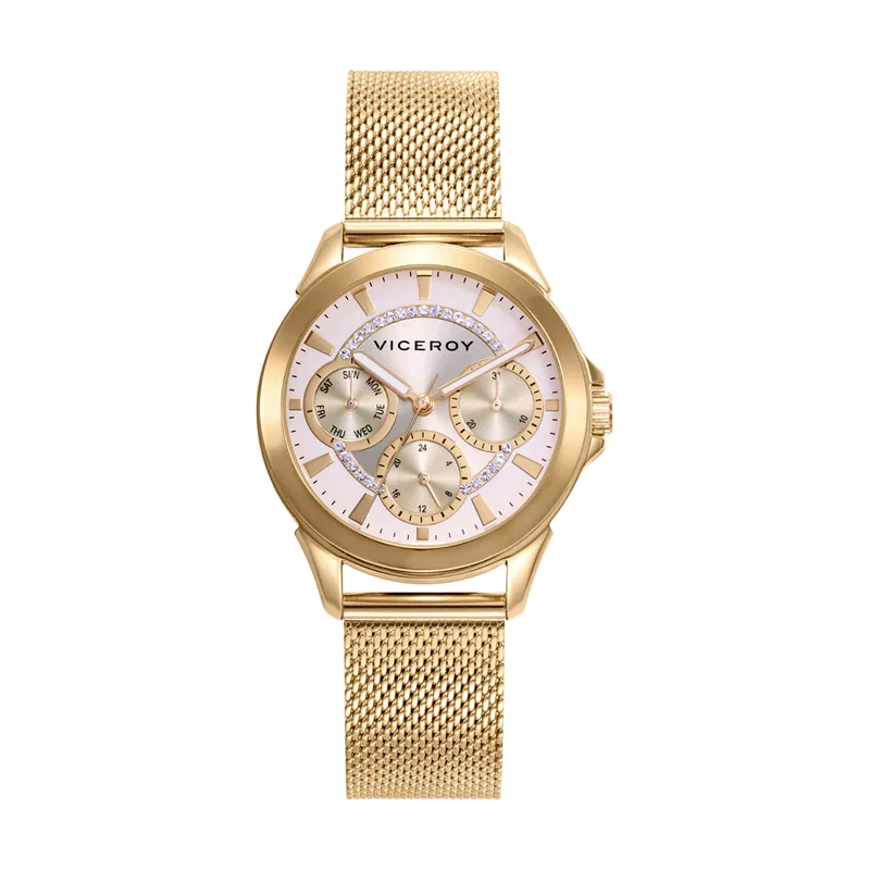 Reloj de Mujer Chic caja y brazalete de acero en IP dorado 401196-97