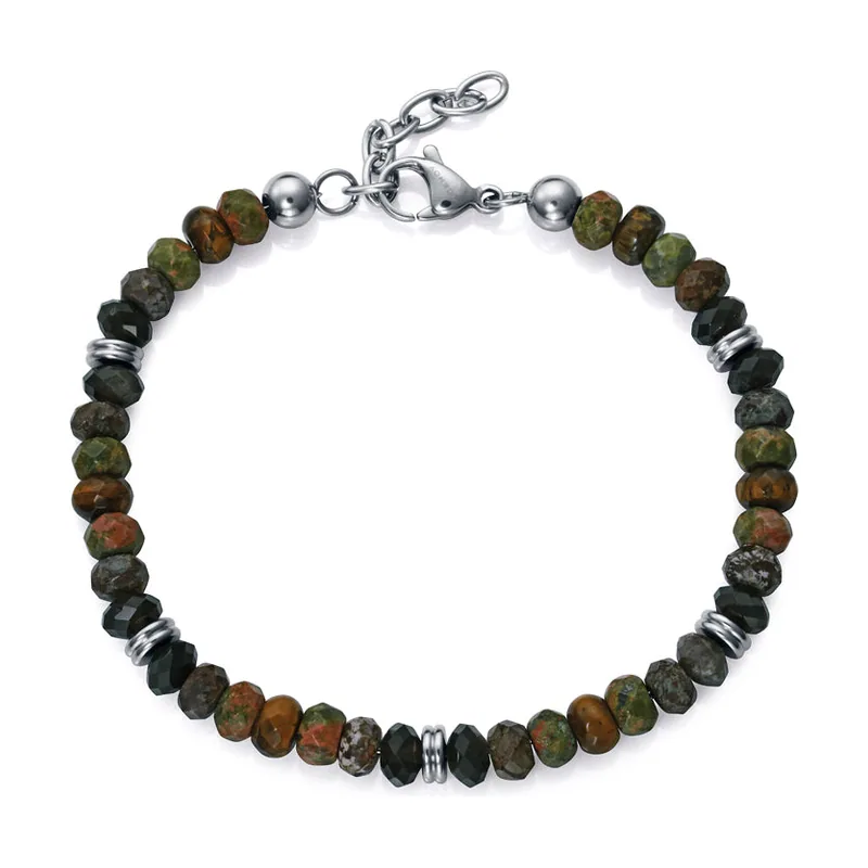 Pulsera de acero con piedras naturales 14314P01011