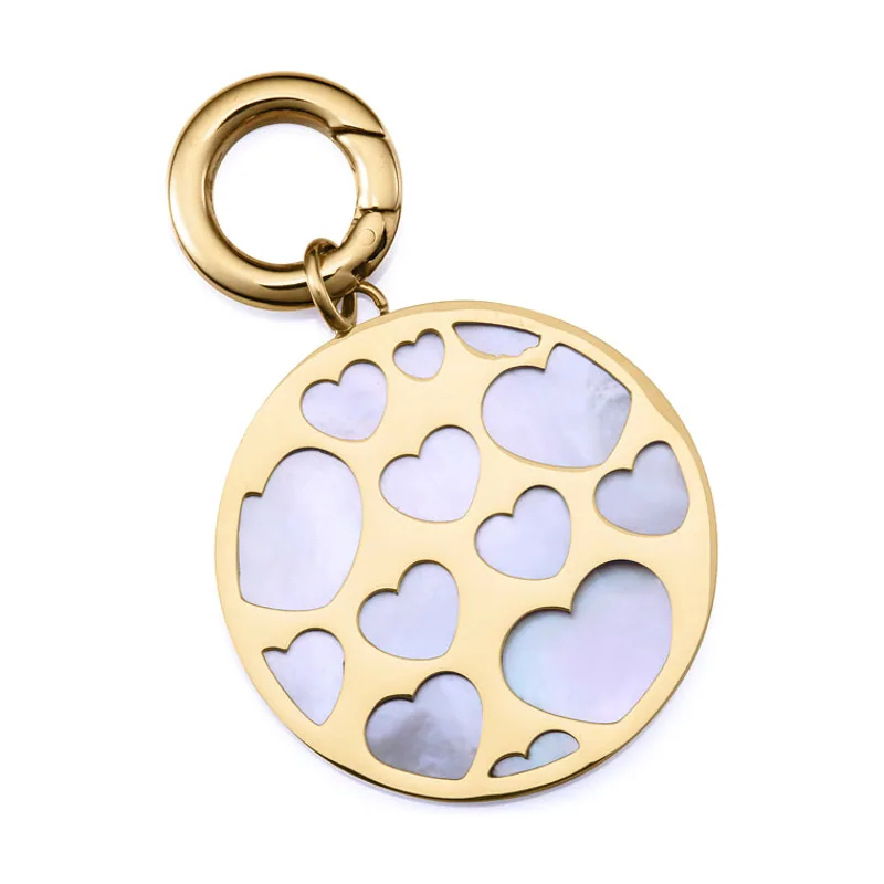 Motivo colgante de acero Ip dorado colección Laura Escanes con madre 14234M01012