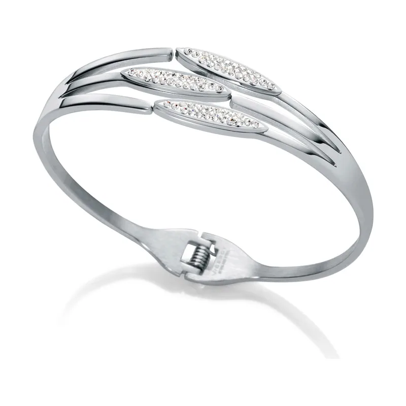 Brazalete de acero y circonitas con muelle 75216P01000