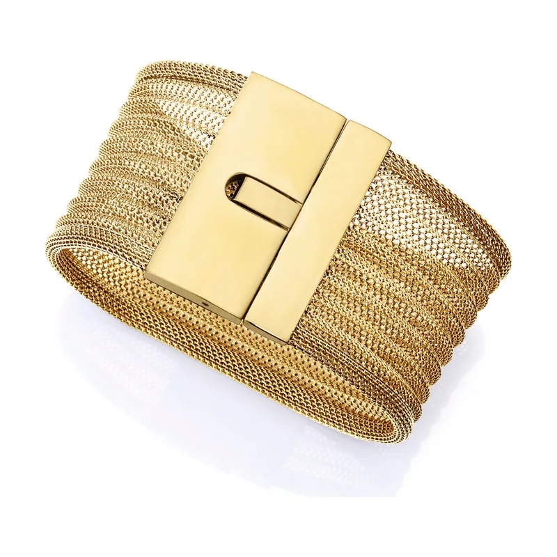 Pulsera de acero Ip dorada tipo cuff 14193P01012