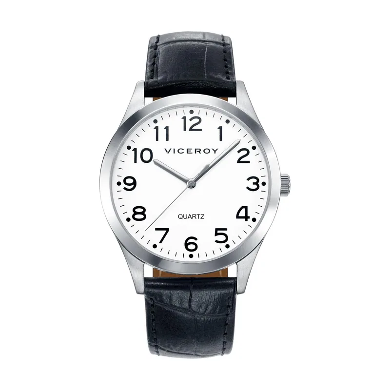 Reloj de hombre con correa negra y número árabes 42233-04