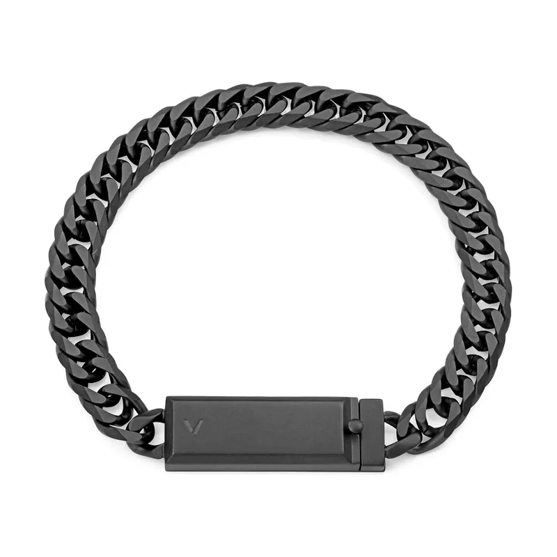 Pulsera de acero Ip negro cadena con placa,colección Abraham Mateo 15213P01010