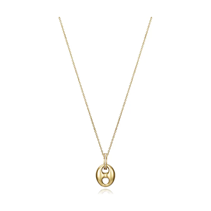 Collar Chic de acero con Ip dorado y circonitas 14076C01012