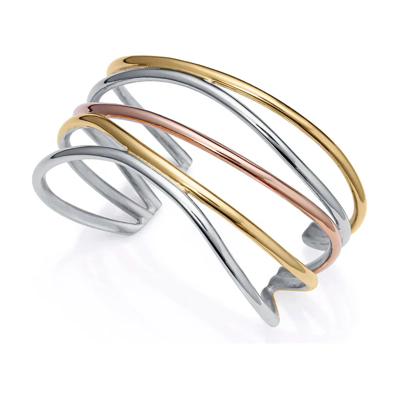 Pulsera Chic rígida de acero con Ip dorado e Ip rosa 14084P01019