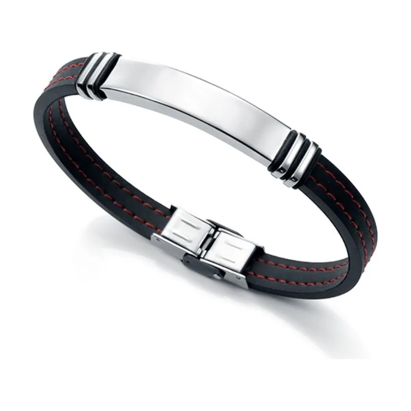 Pulsera Fashion de acero y caucho color 6343P09017