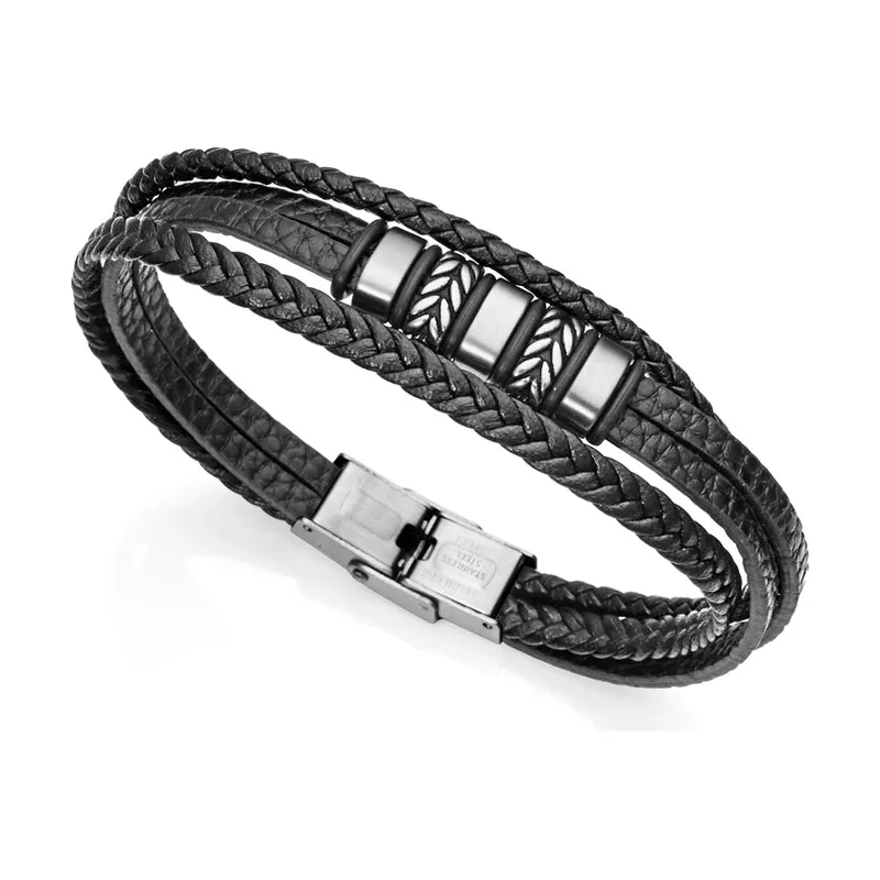 Pulsera Air de acero con cueros 1472P01010