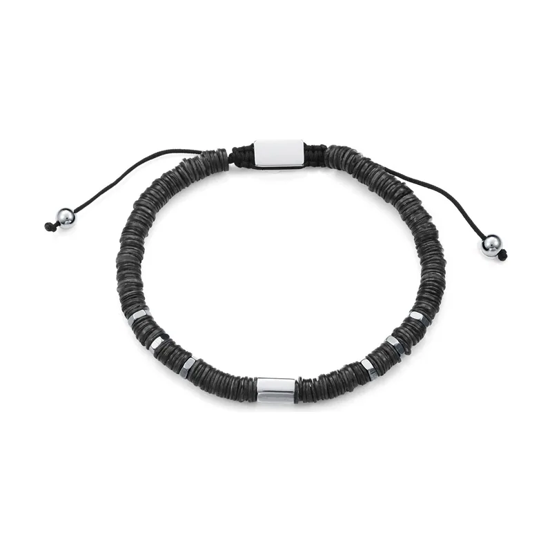 Pulsera en acero con concha negra y largo máximo de 14384P01010