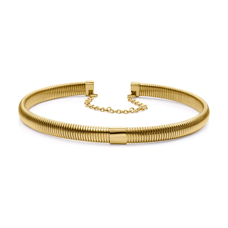 Collar de acero Ip dorado colección Laura Escanes tubogas 75393C01012