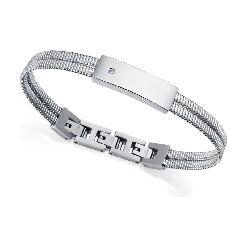 Pulsera doble de acero colección Laura Escanes con diamante creado 75387P01000