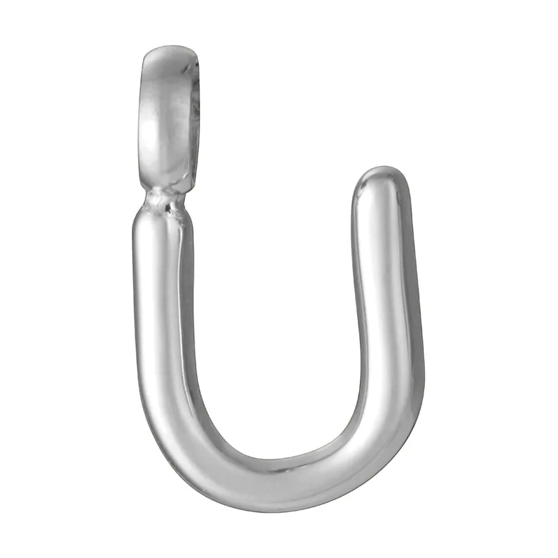 Colgante de acero letra U para collar. Elegante, versátil y con un acabado actual para llevar tu inicial con estilo 15212M01000U