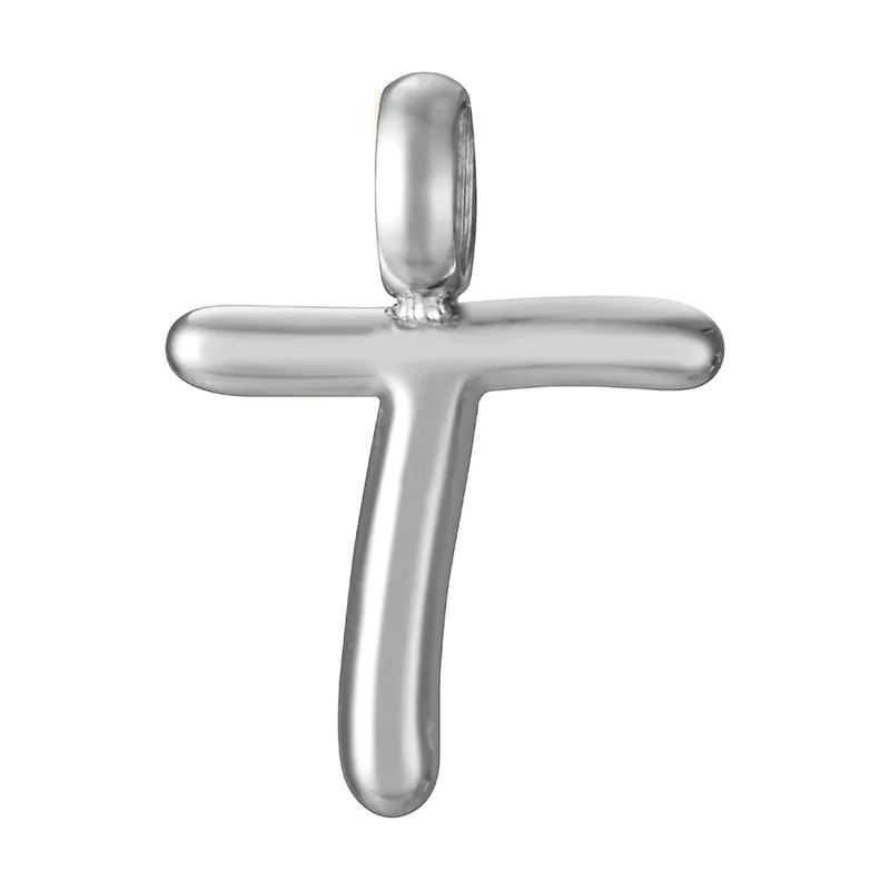 Colgante de acero letra T para collar. Elegante, versátil y con un acabado actual para llevar tu inicial con estilo 15212M01000T