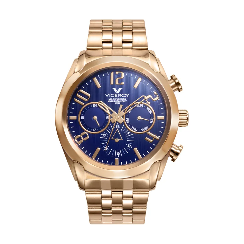 Reloj de hombre Magnum multifunción de acero IP dorado 471195-97