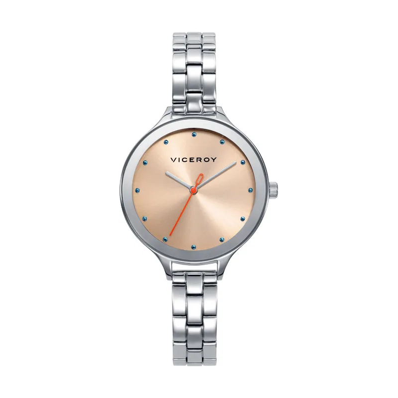 Reloj de mujer Kiss 3 agujas de acero y esfera rosa 471292-97