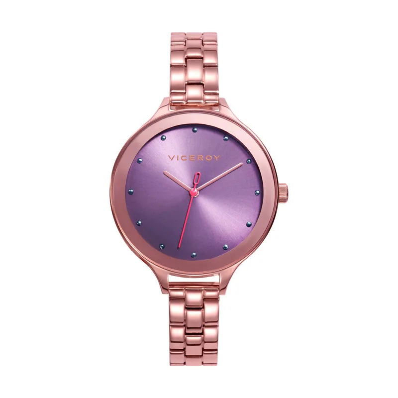 Reloj de mujer Kiss 3 agujas de acero con esfera morada 471292-77