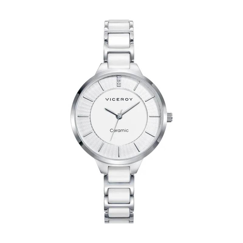 Reloj de mujer Cerámica de acero en blanco 471188-07