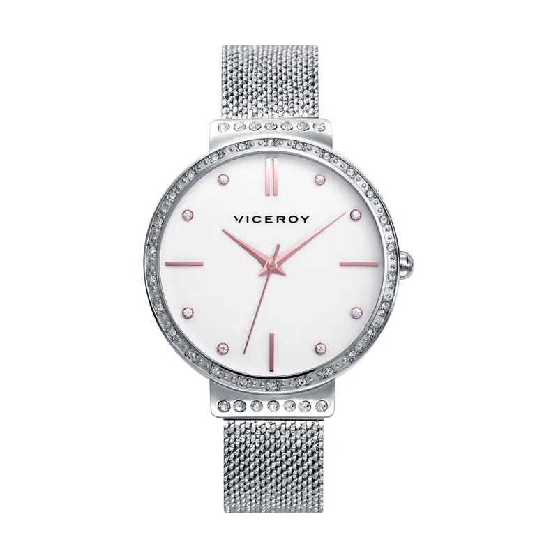 Reloj de mujer Chic tres agujas de acero y malla milanesa 471312-07