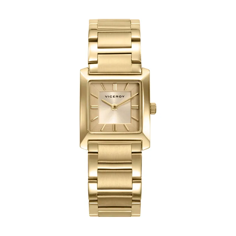 Reloj de mujer en acero IP dorado, con esfera dorada y brazalete a juego 41162-27