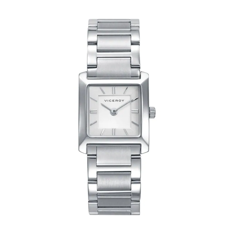 Reloj de mujer en acero, con esfera plata y diseño elegante de líneas limpias 41162-07