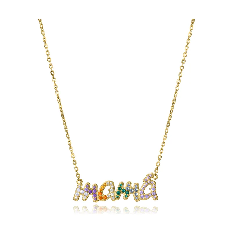 Collar de plata de primera ley con baño de oro Mamá 2340C100-39