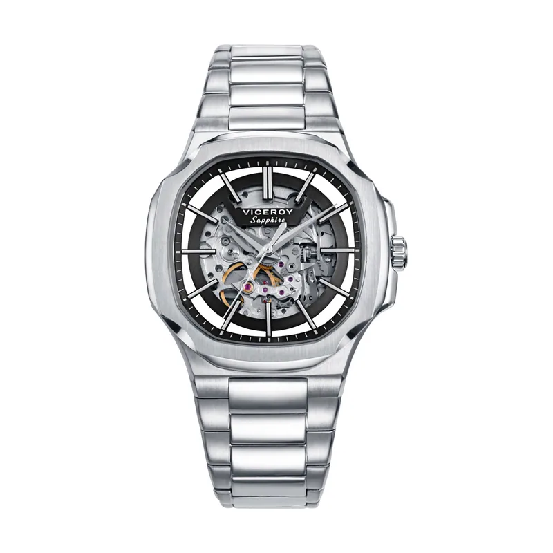 Reloj caja de acero 10 ATM, brazalete de acero, movimiento automático, colección Laura Escanes 45113-57