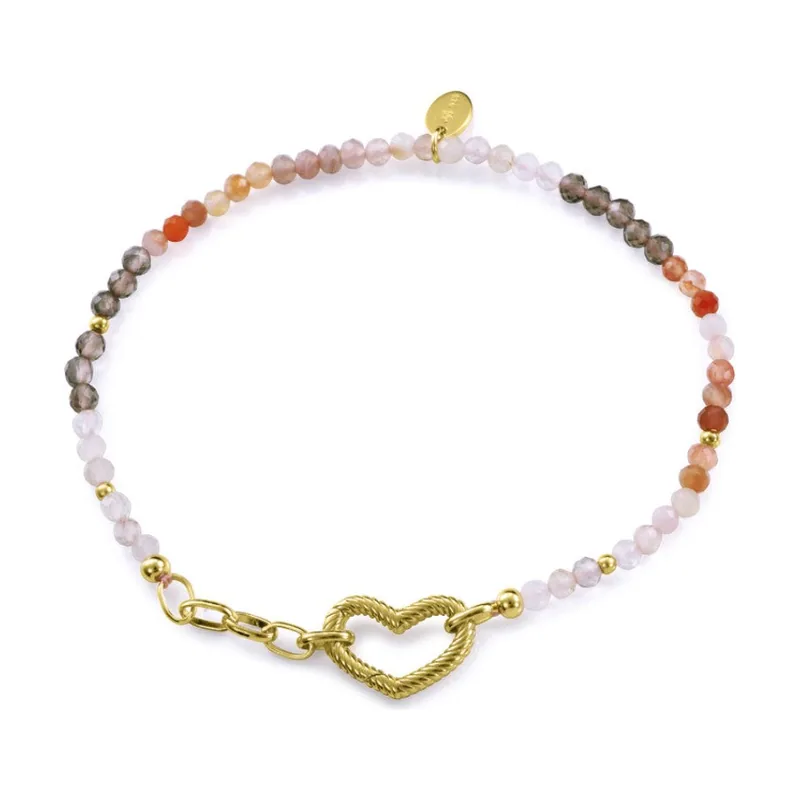Pulsera de plata de primera ley con baño de oro y piedras sintéticas 13262P100-94