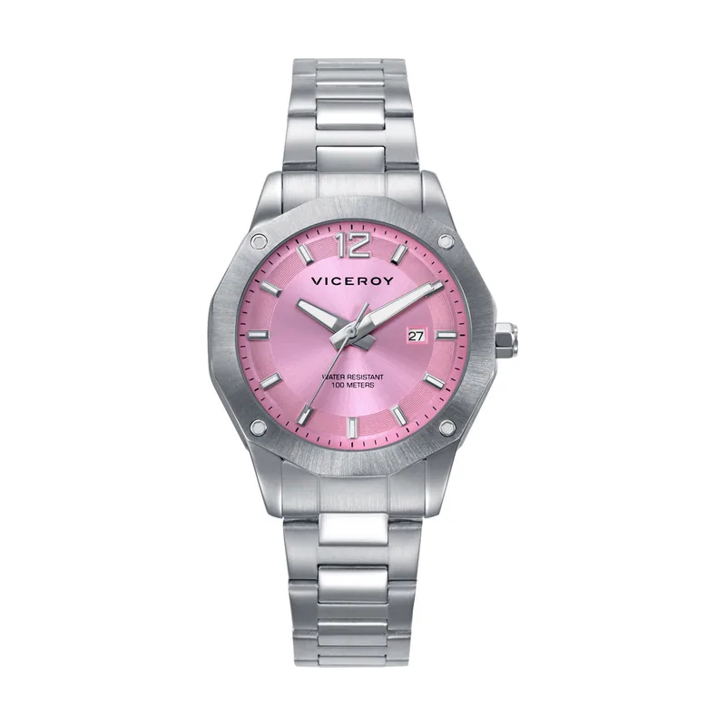 Reloj caja de acero 10 ATM, brazalete de acero, movimiento cuarzo 401302-75