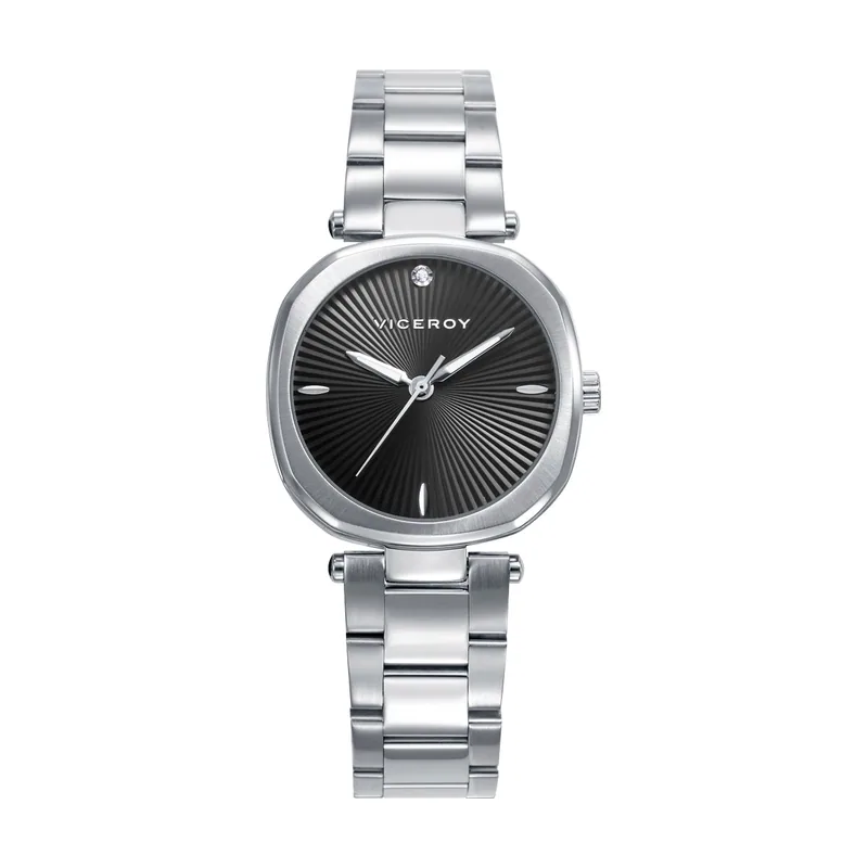 Reloj caja de acero, brazalete de acero, movimiento cuarzo 41152-57