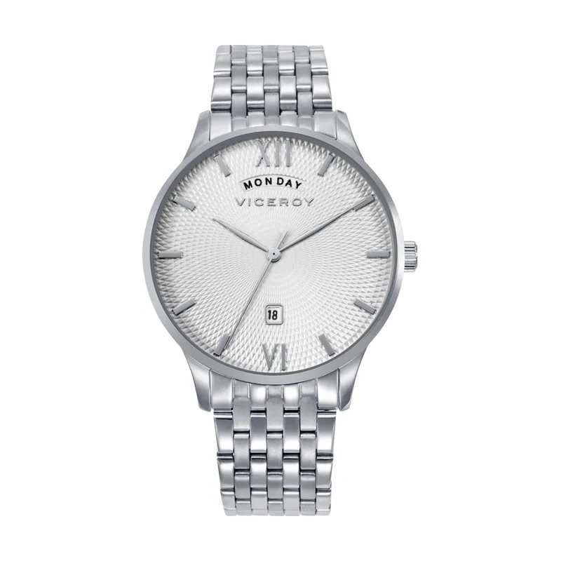 Reloj caja de acero 5 ATM, brazalete de acero, movimiento cuarzo 42455-83