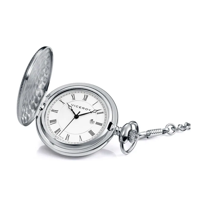Reloj de bolsillo caja metal con movimiento cuarzo 41151-02