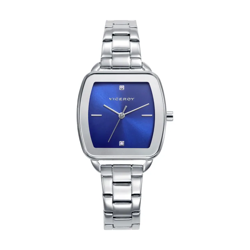 Reloj caja de acero, brazalete de acero, movimiento cuarzo 42454-37