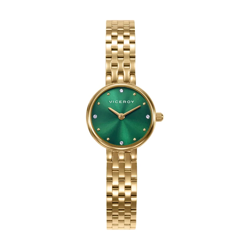 Reloj caja de acero IP dorado, brazalete de acero IP dorado, movimiento cuarzo 41148-67