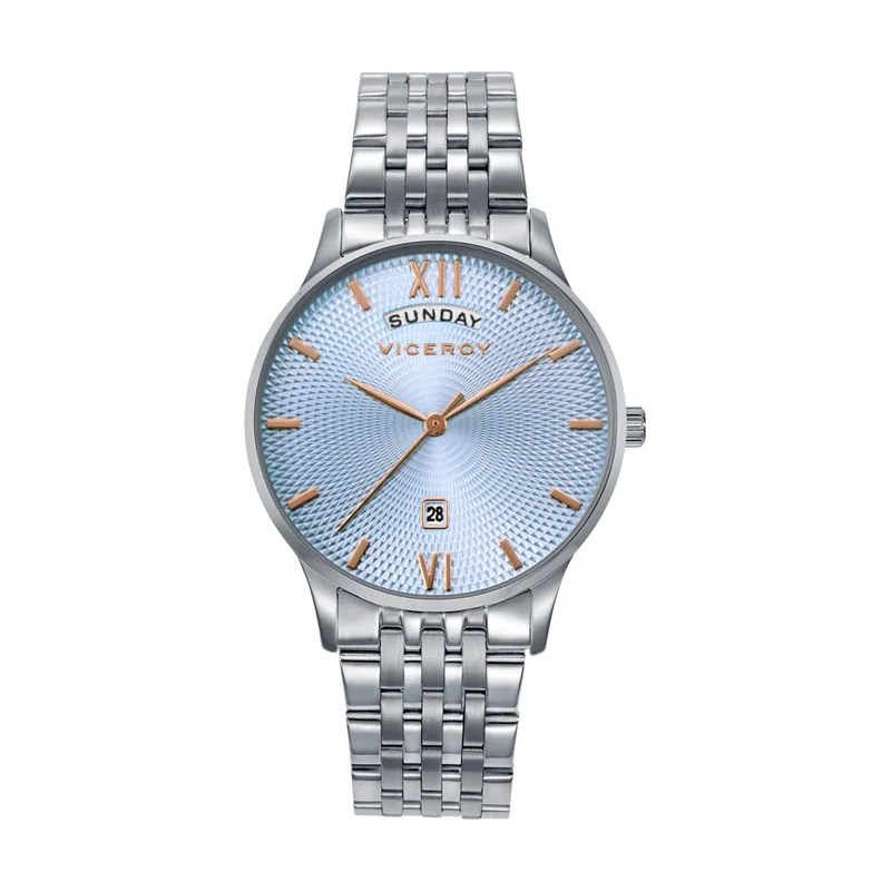 Reloj caja de acero 5 ATM, brazalete de acero, movimiento cuarzo 42450-33