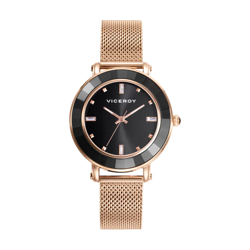 Reloj de Mujer Chic caja y malla milanesa de acero en IP rosa 41128-57
