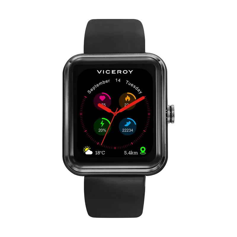 Reloj Smart de alumino con correa negra 41117-50