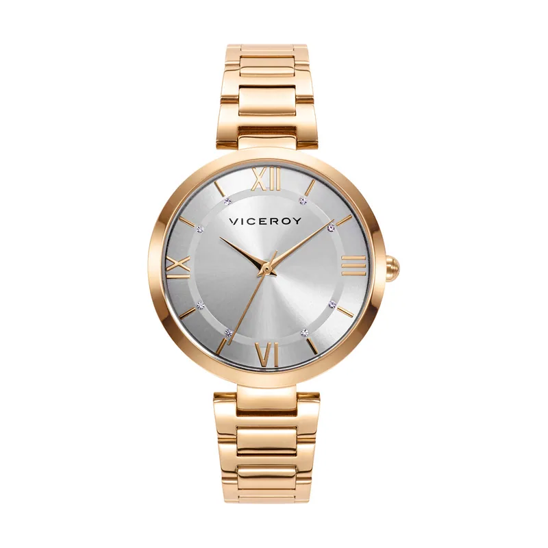 Reloj de mujer Chic con caja y brazalete de acero dorado 42428-23