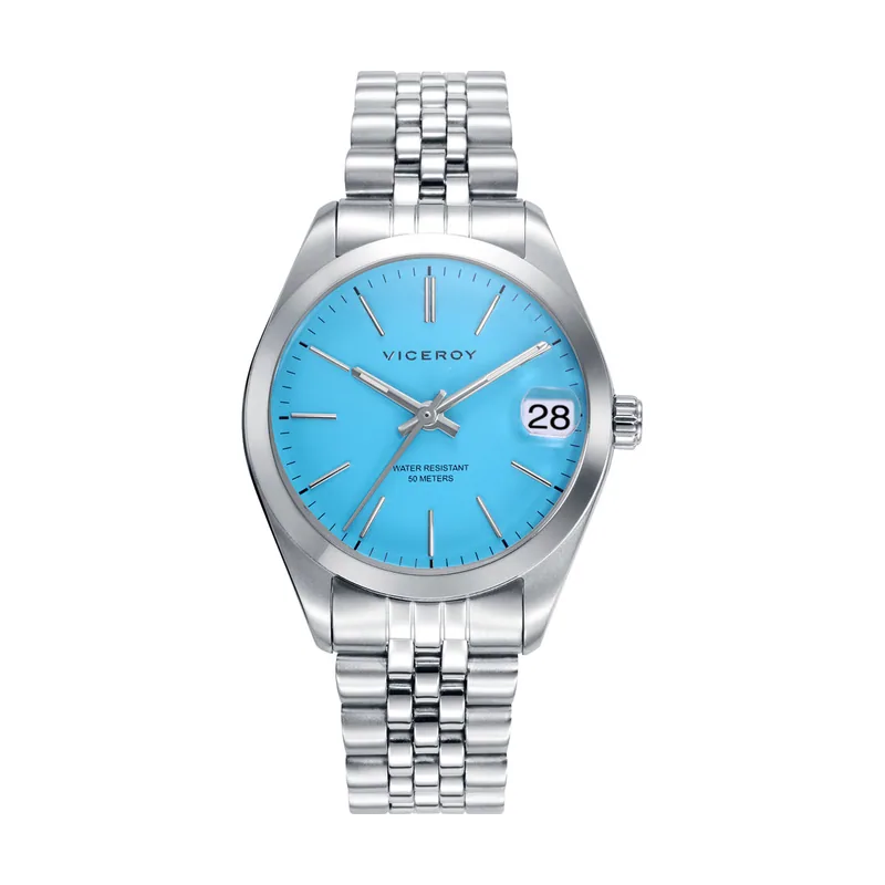 Reloj de mujer Chic de acero con esfera azul 42420-37